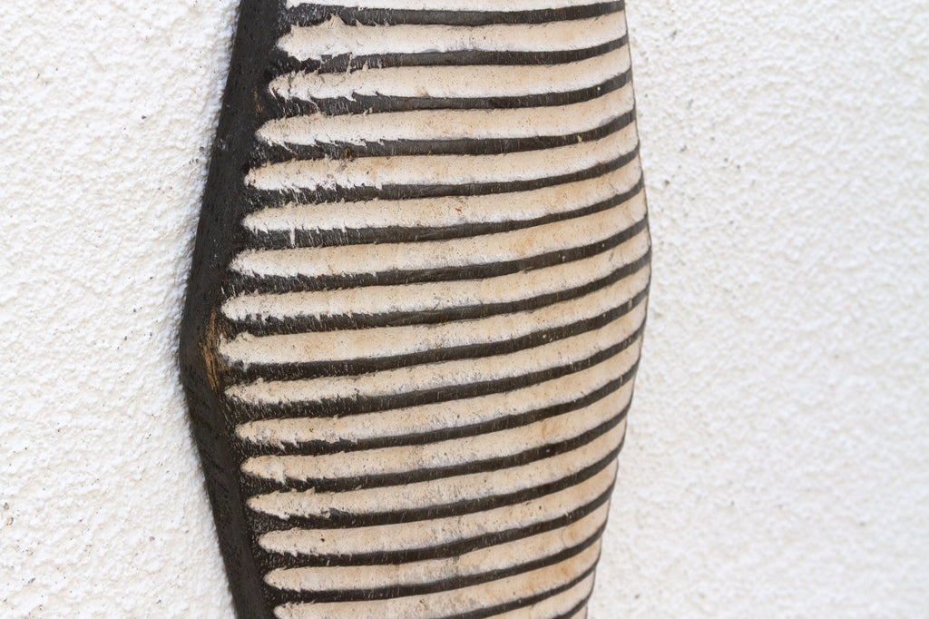 Black & White Carved African Shield