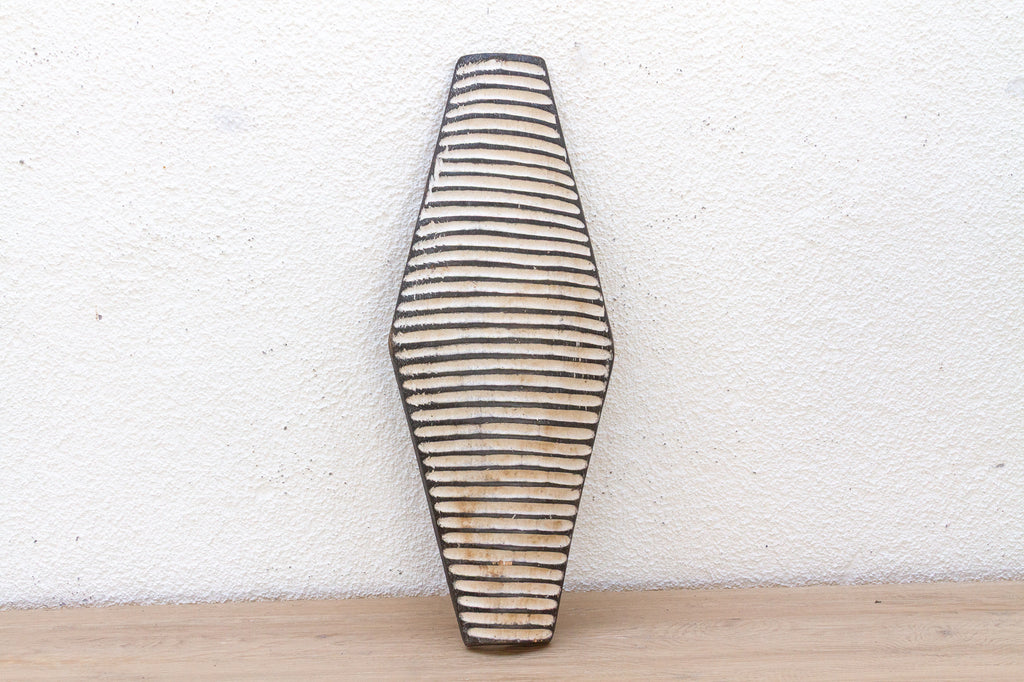 Black & White Carved African Shield