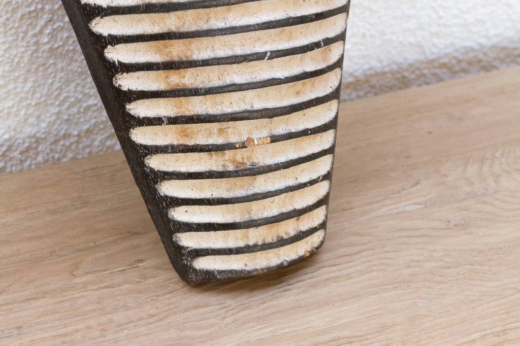 Black & White Carved African Shield