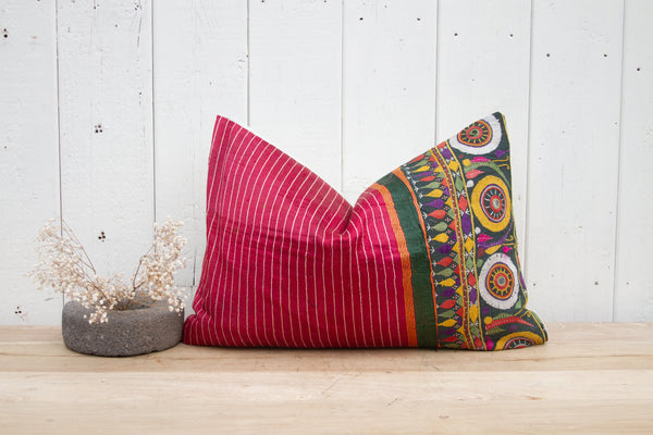 Amelia Antique Mashru Tribal Pillow