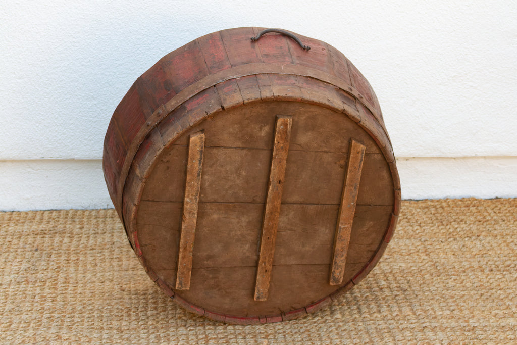 Antique Painted Grain Barrel Planter