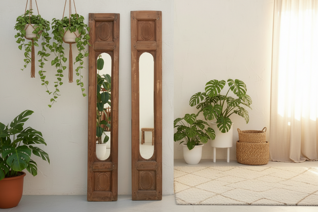 Set of 2, Portuguese Colonial Architectural Mirror Panels (Trade)