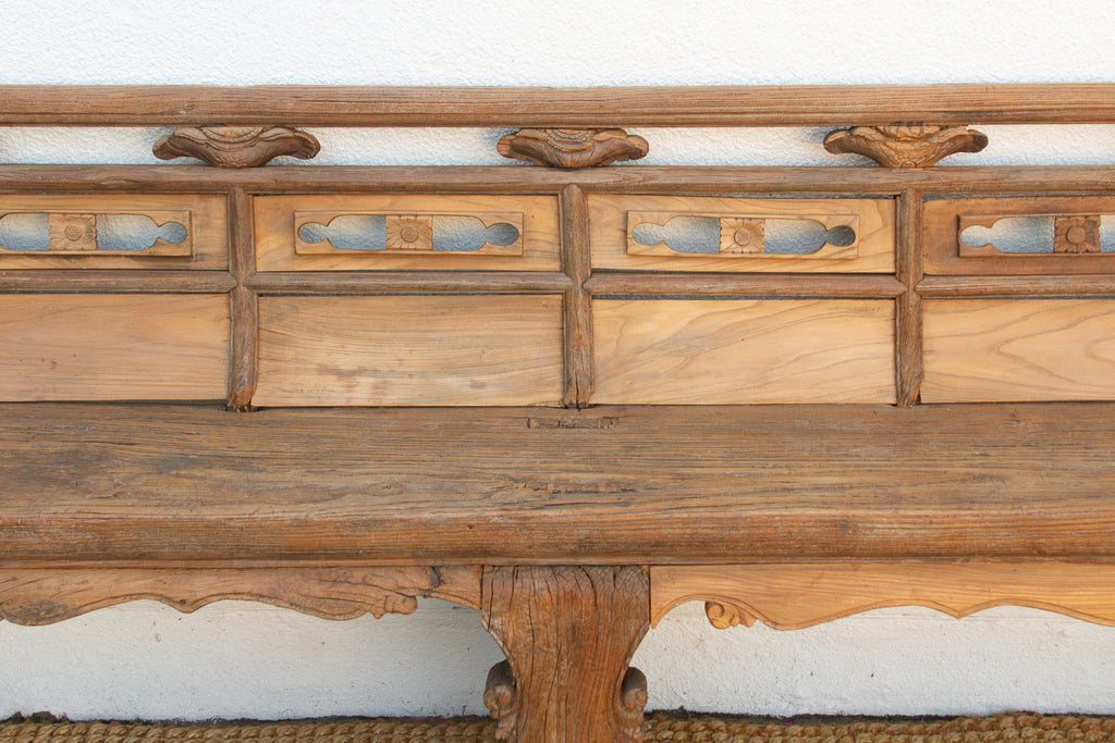 Rare 18th Century Oxidized Elm Theater Bench