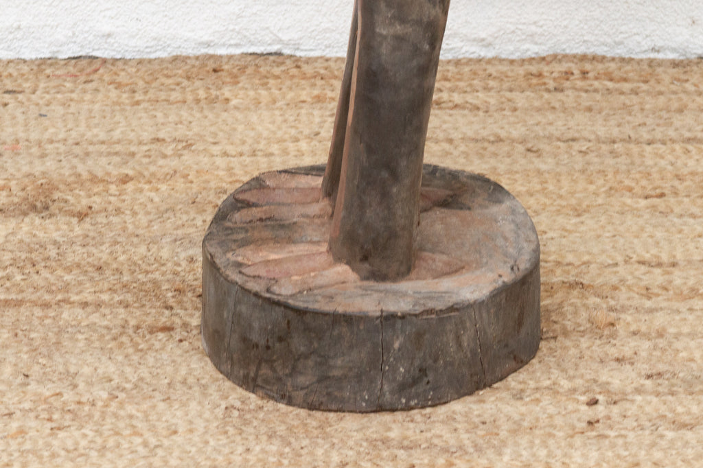 Vintage Painted Senufo Hornbill African Sculpture