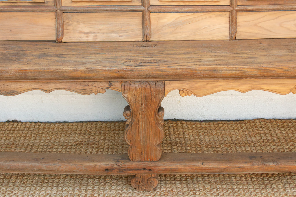 Rare 18th Century Oxidized Elm Theater Bench