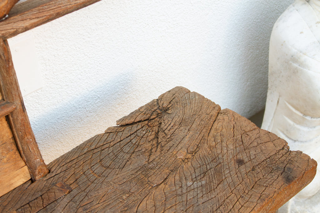 Rare 18th Century Oxidized Elm Theater Bench