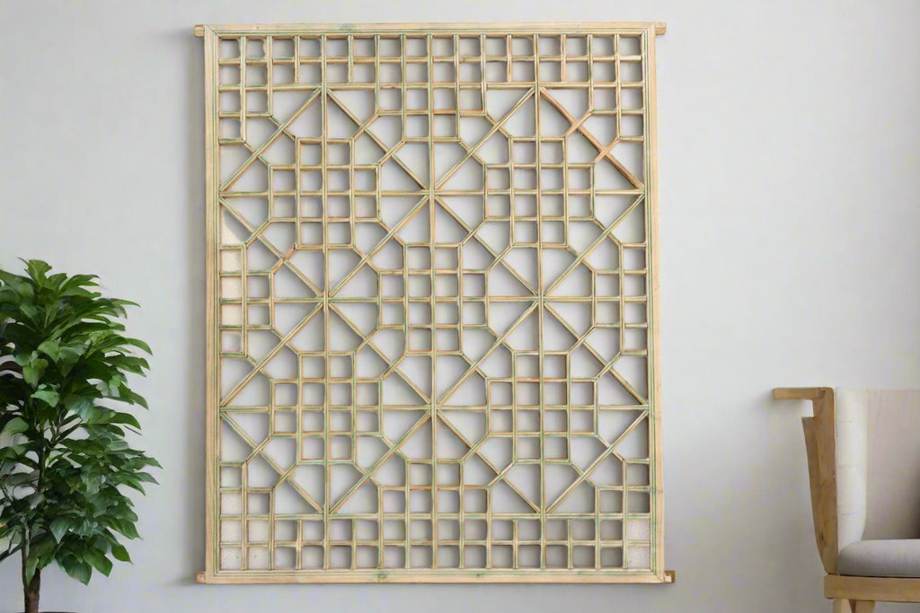 Antique Lattice Sunburst Wall Panel