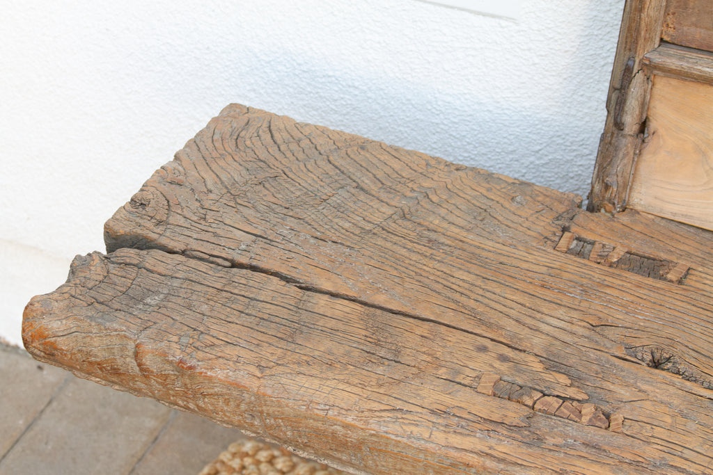 Rare 18th Century Oxidized Elm Theater Bench