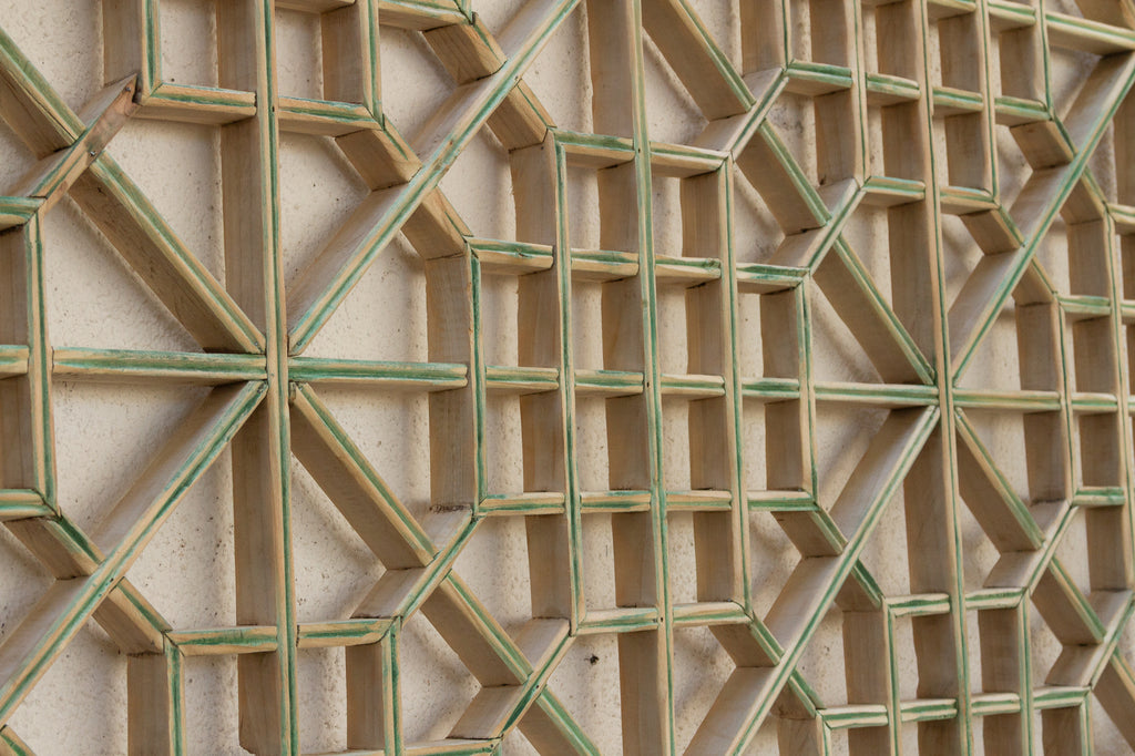 Antique Lattice Sunburst Wall Panel