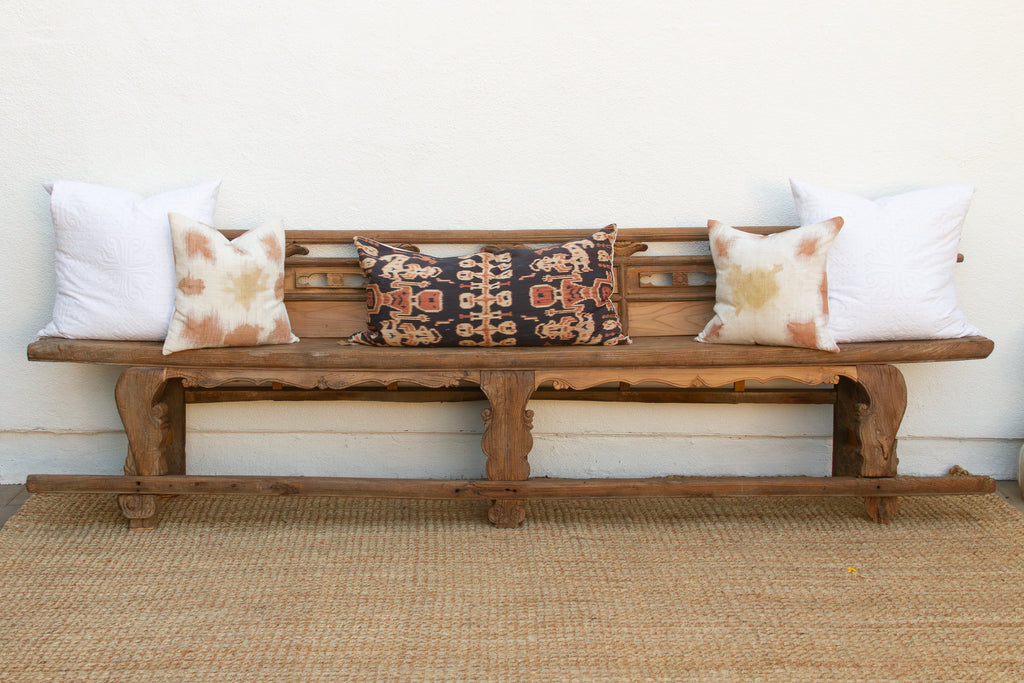 Rare 18th Century Oxidized Elm Theater Bench