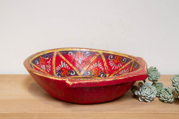 Tazón Roja Floral Painted Bowl