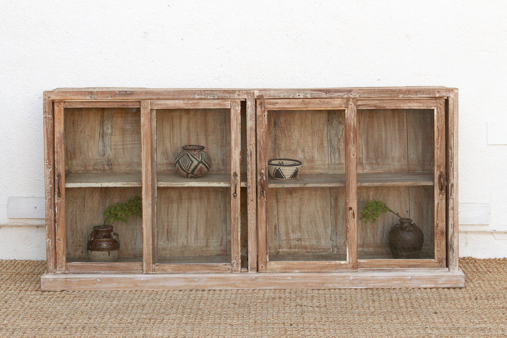 Long 20th Century Teak Sideboard with Glass Sliding Door (Trade)