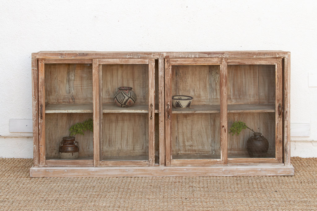 Long 20th Century Teak Sideboard with Glass Sliding Door (Trade)