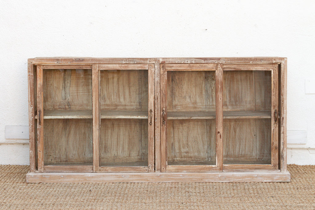 Long 20th Century Teak Sideboard with Glass Sliding Door (Trade)