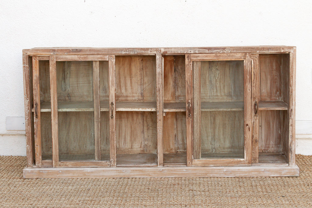 Long 20th Century Teak Sideboard with Glass Sliding Door (Trade)