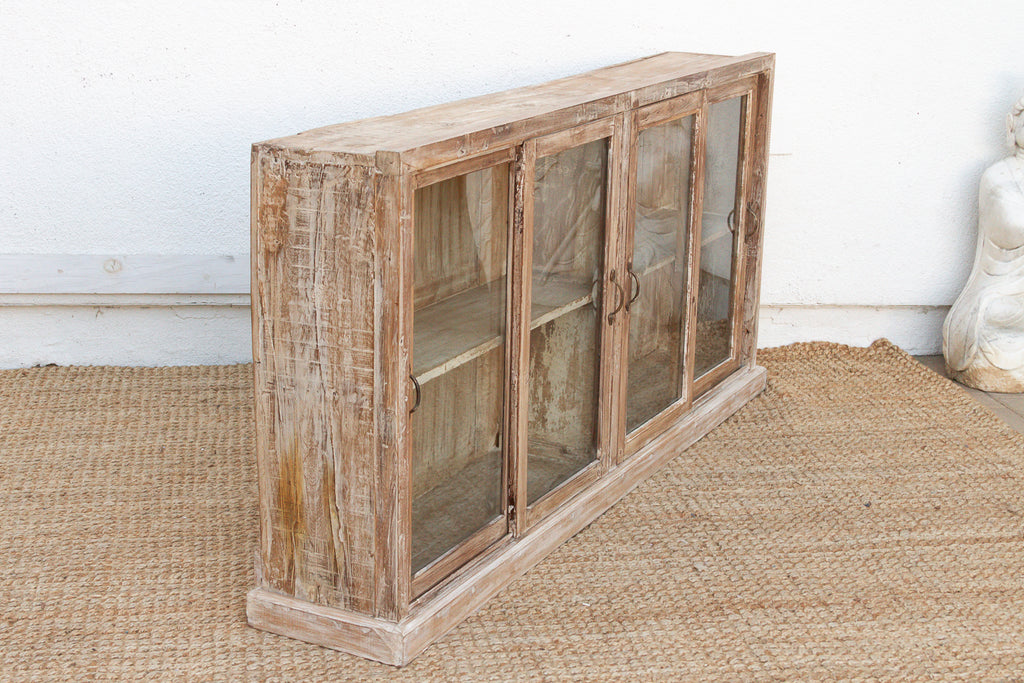 Long 20th Century Teak Sideboard with Glass Sliding Door (Trade)