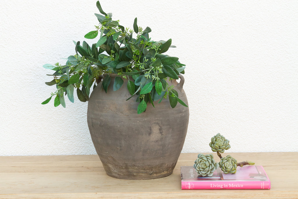 Vintage Charcoal Jar with Small Handles
