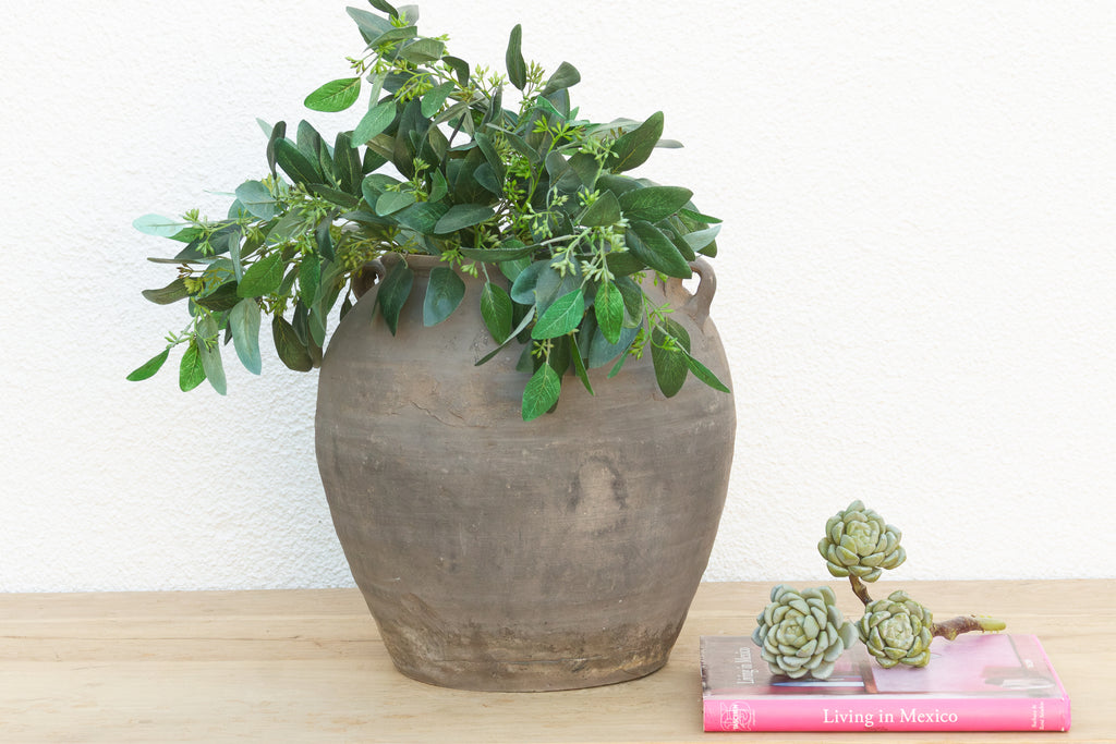 Vintage Charcoal Jar with Small Handles