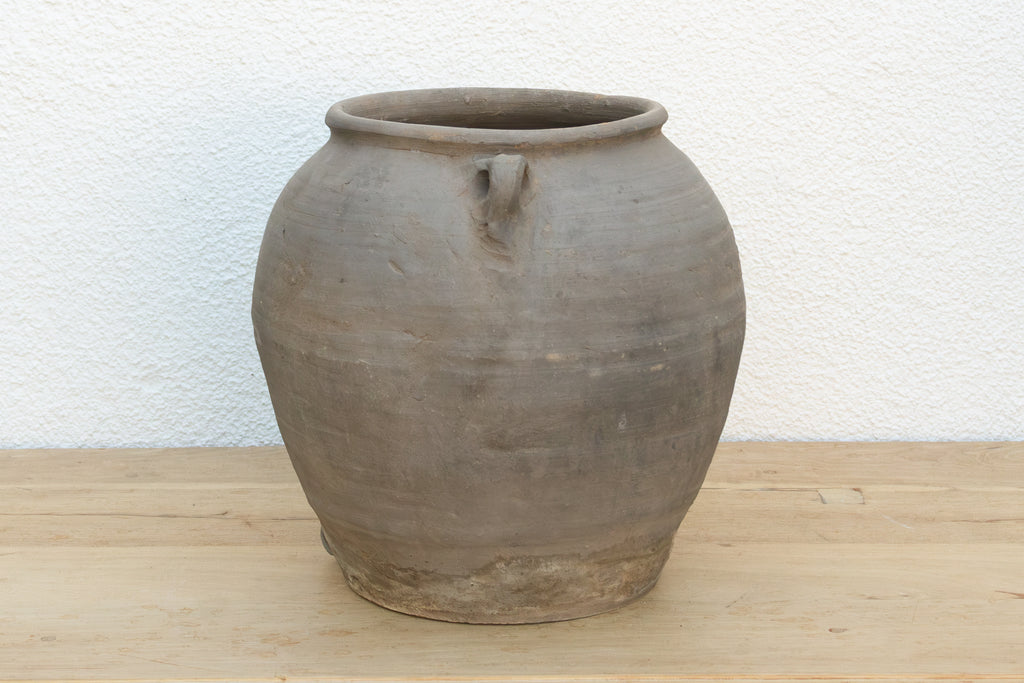 Vintage Charcoal Jar with Small Handles