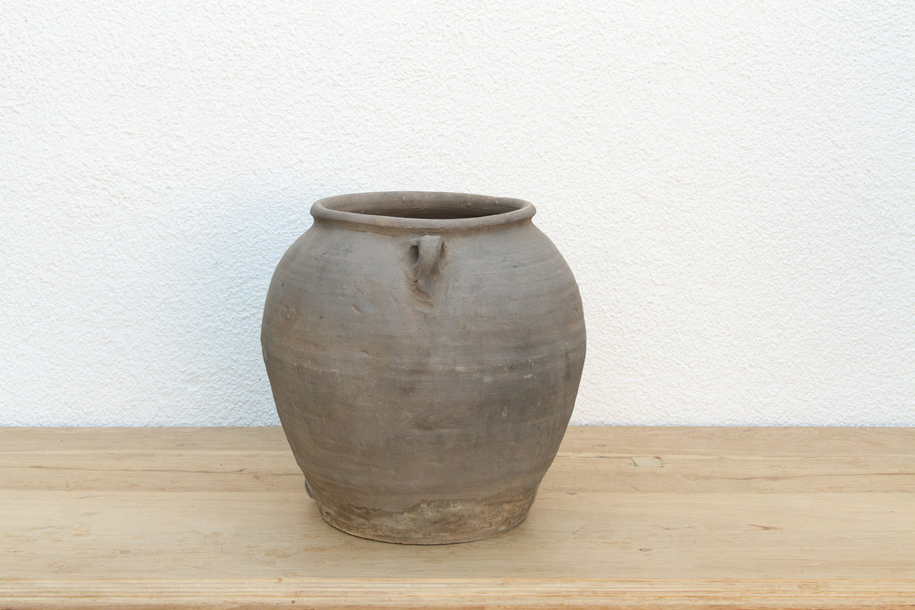 Vintage Charcoal Jar with Small Handles