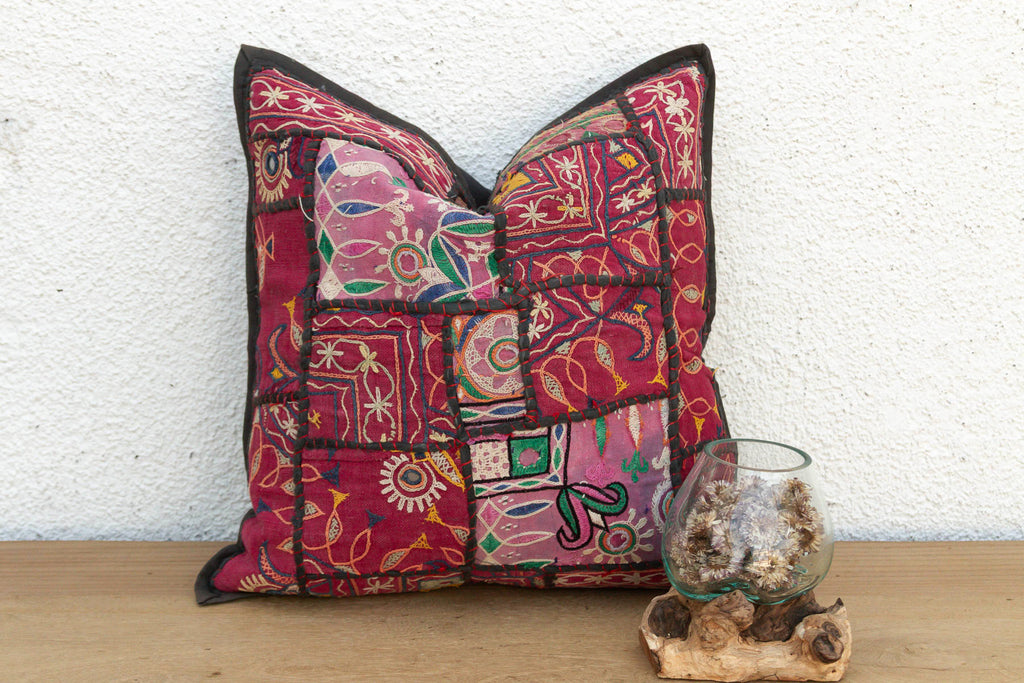 Saffron Bloom Antique Jaisalmer Pillow