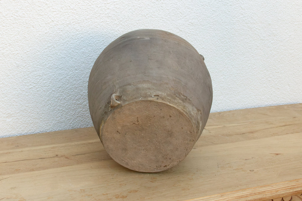 Vintage Charcoal Jar with Small Handles