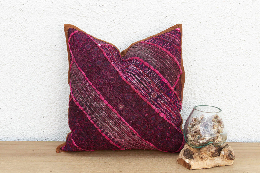 Royal Magenta Antique Jaisalmer Pillow (Trade)