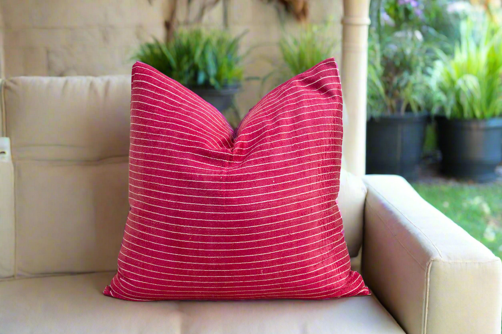 Deeja Antique Mashru Tribal Large Square Pillow (Trade)