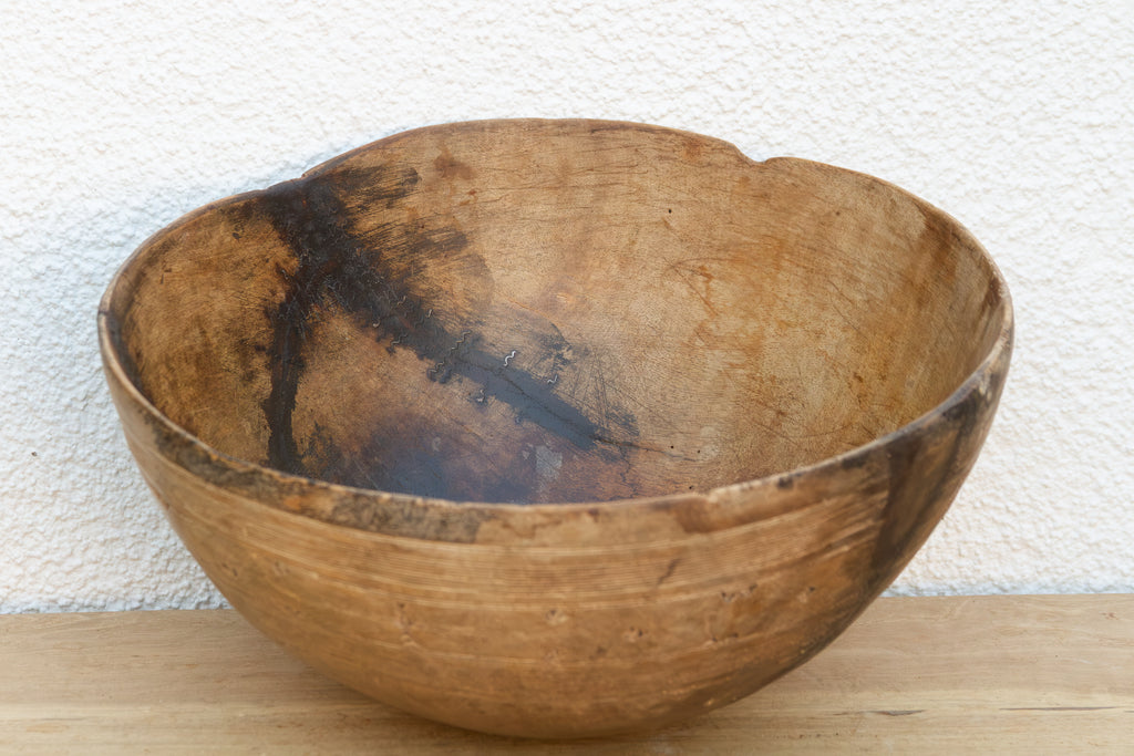 Antique African Carved Kitchen Wood Bowl (Trade)