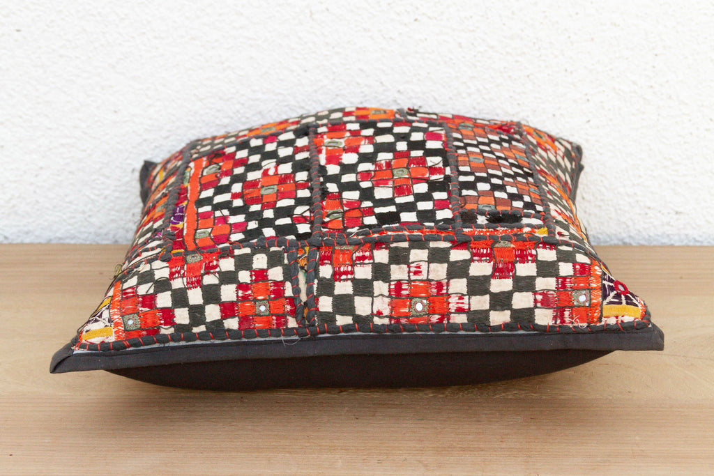 Tribal Checkered Motif Antique Jaisalmer Pillow