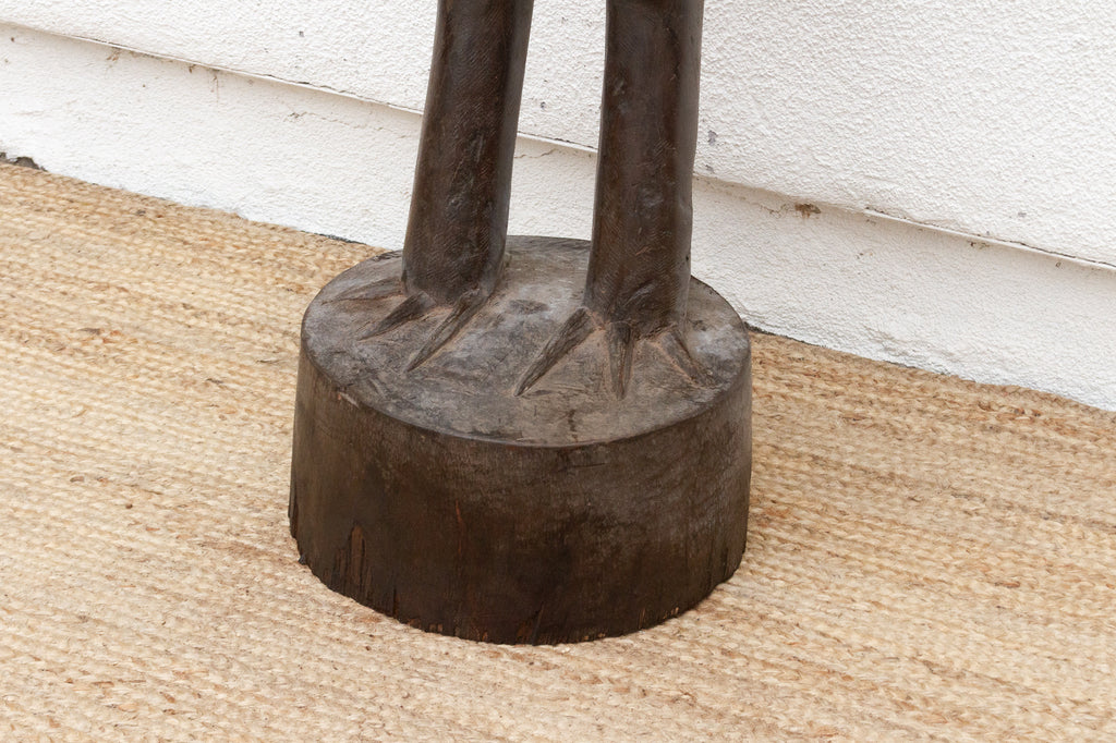Tall Patinated Brown Carved African Senufo Sefien