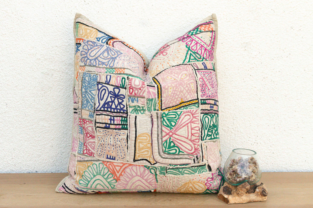 Large Earthy Rose Antique Jaisalmer Pillow
