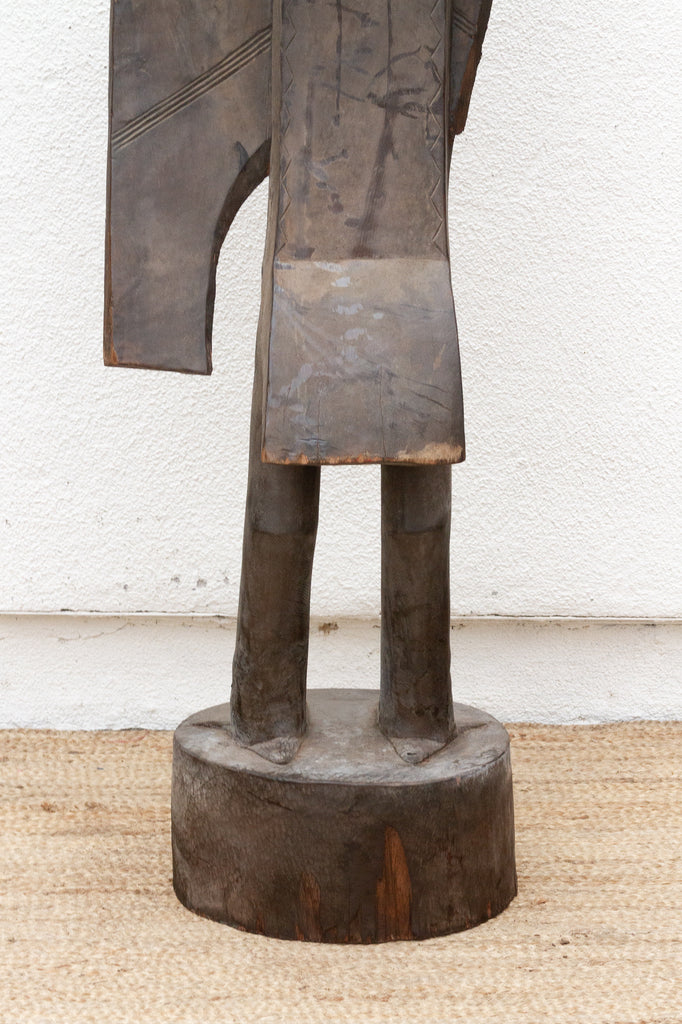 Tall Patinated Brown Carved African Senufo Sefien