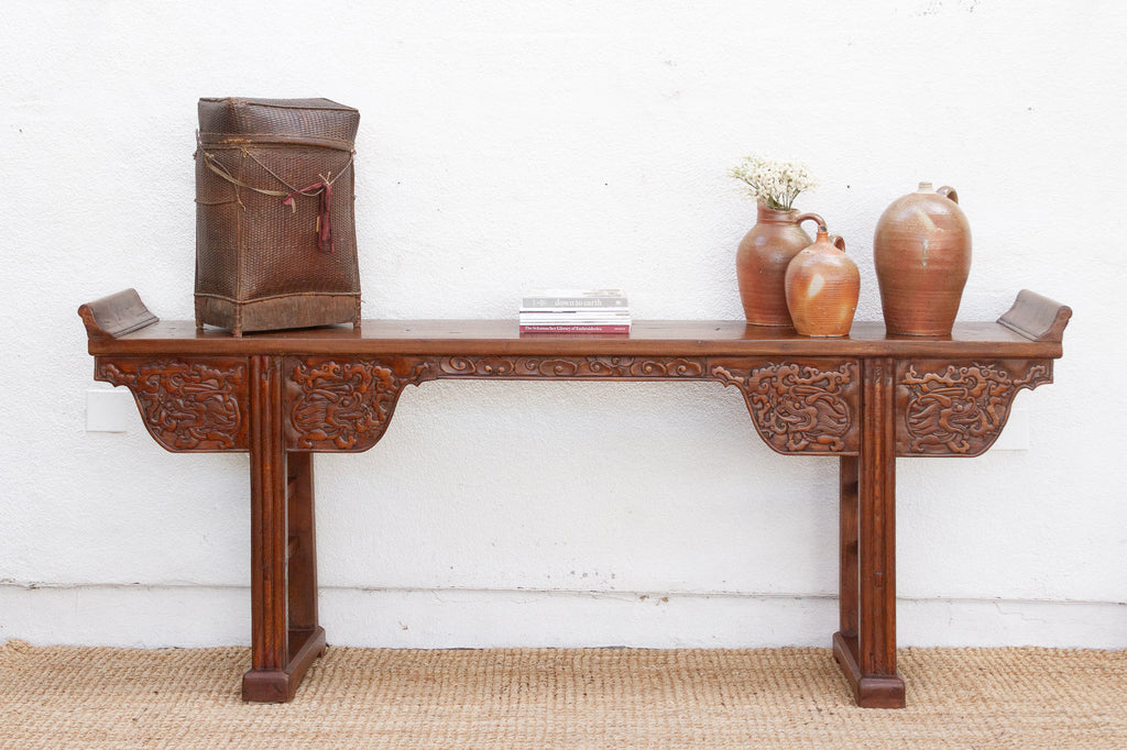Grand Antique Chinese Carved Altar Table