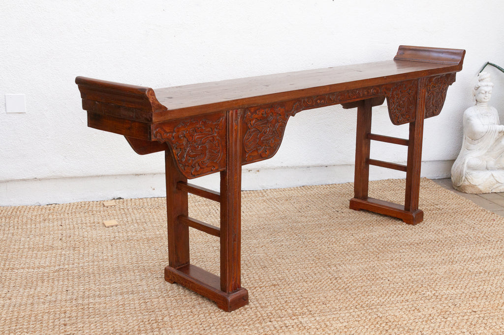 Grand Antique Chinese Carved Altar Table