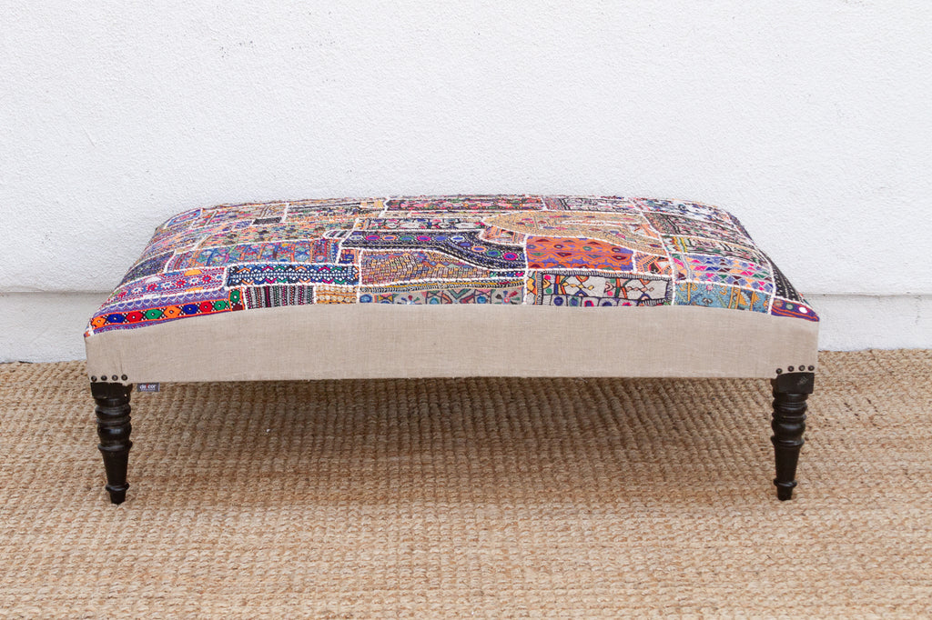 Tribal Modern Upholstered Ottoman Coffee Table