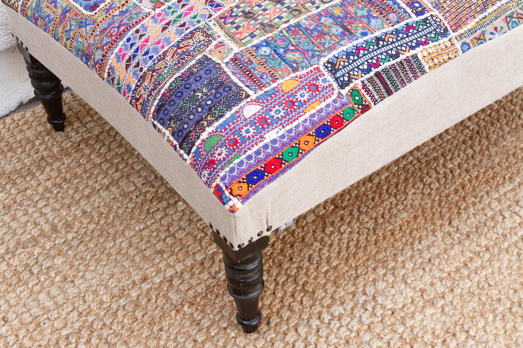 Tribal Modern Upholstered Ottoman Coffee Table