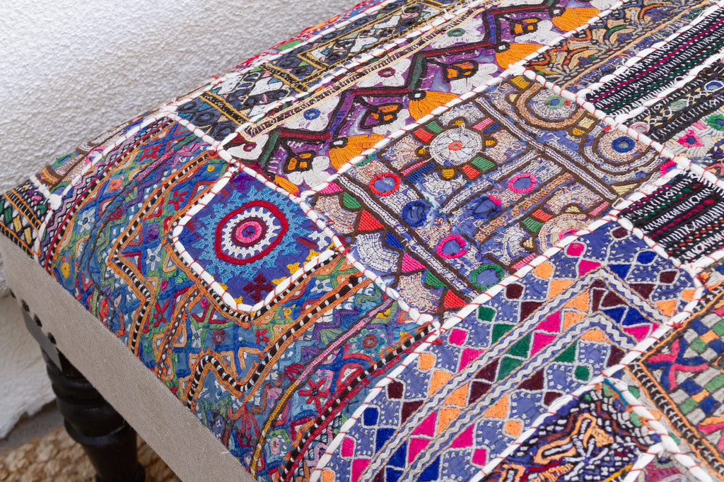 Tribal Modern Upholstered Ottoman Coffee Table