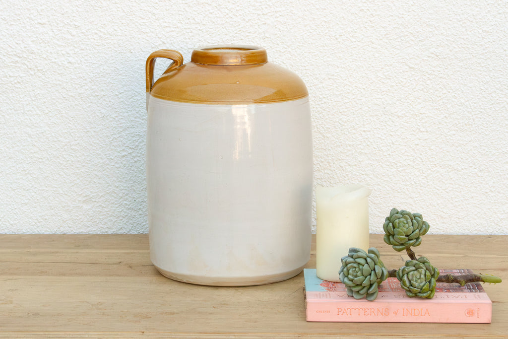 Vintage Two Tone Glazed Kitchen Canister