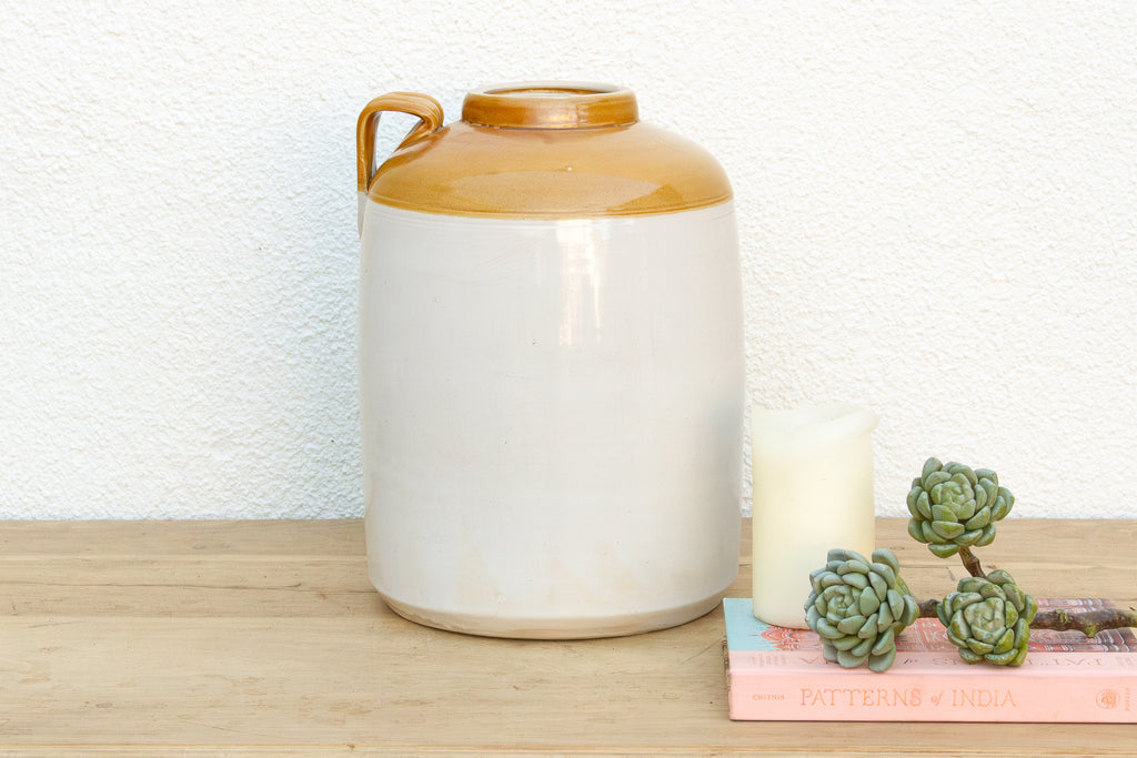 Vintage Two Tone Glazed Kitchen Canister