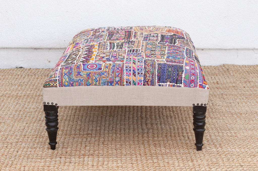 Tribal Modern Upholstered Ottoman Coffee Table