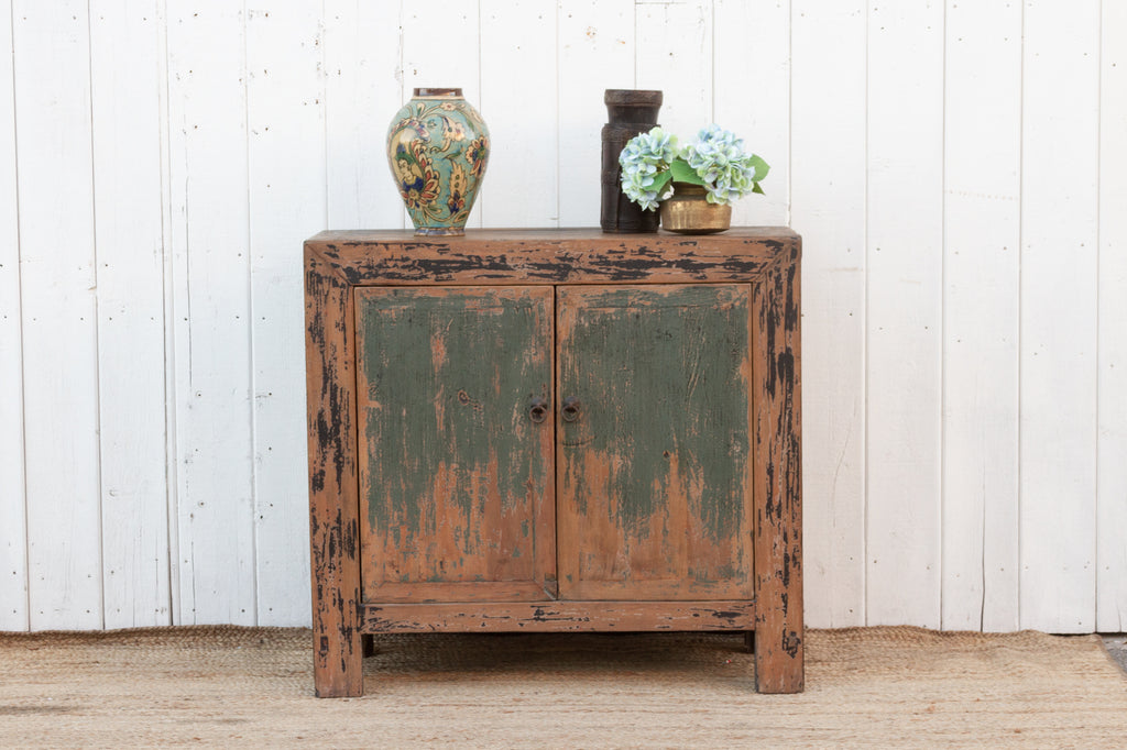 Antique teal deals cabinet