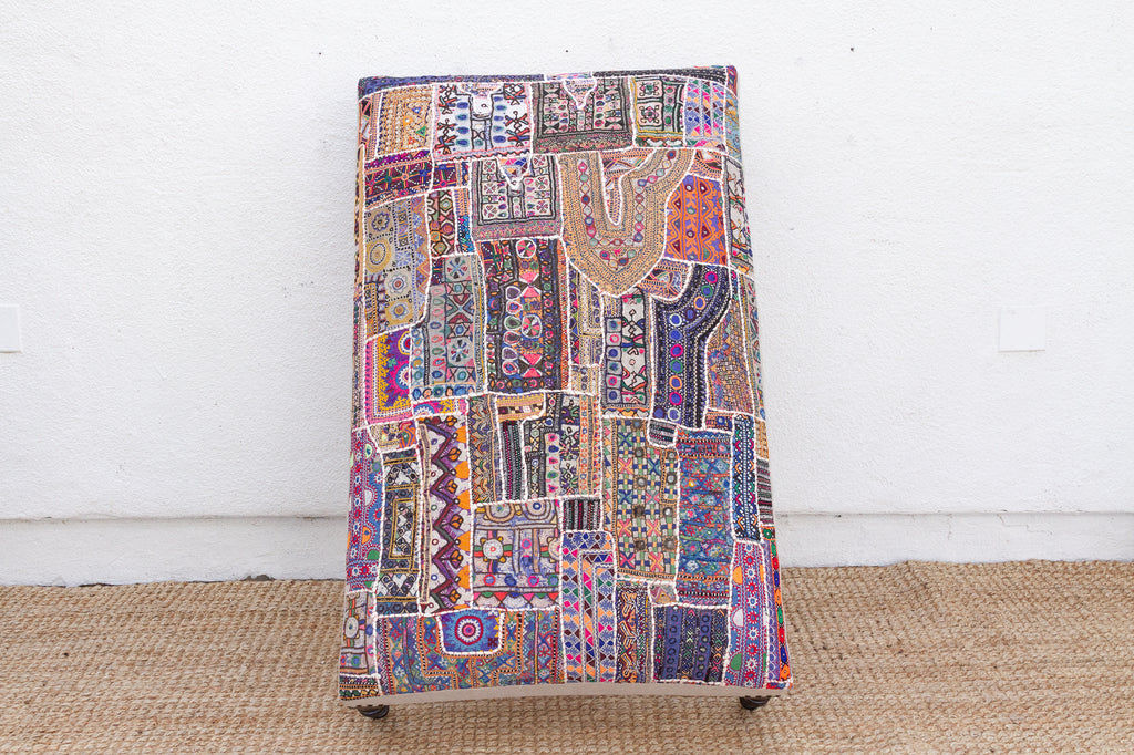 Tribal Modern Upholstered Ottoman Coffee Table