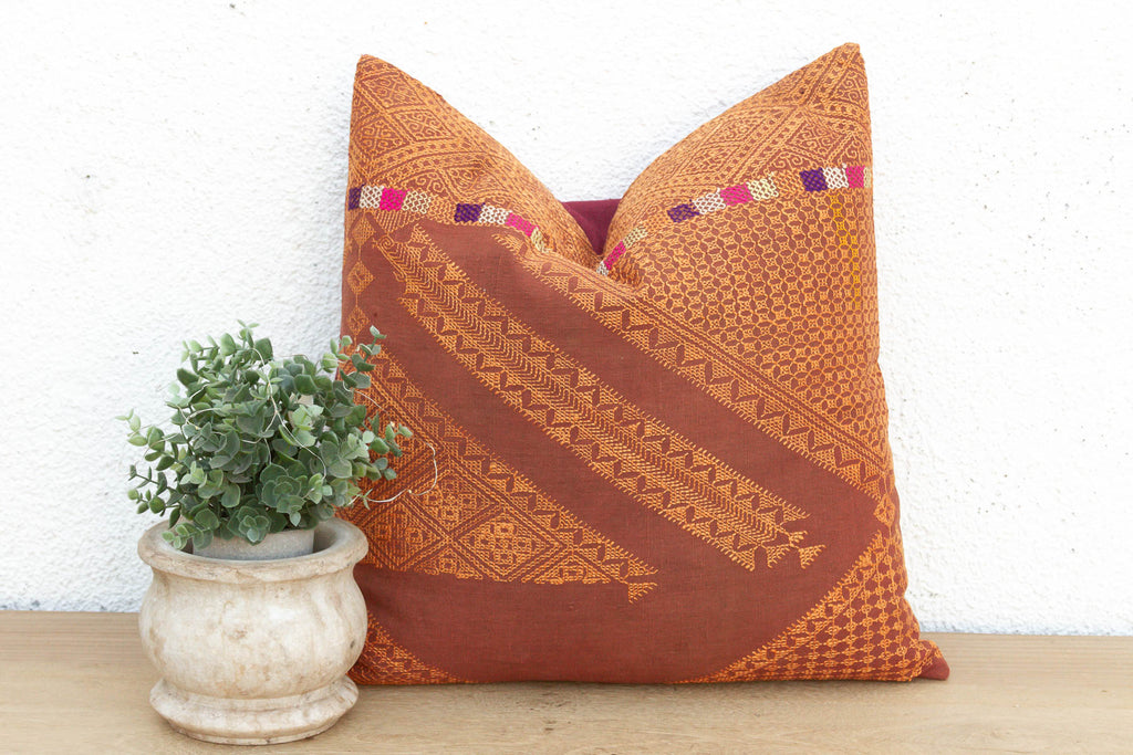 Patiala Starbust, Antique Phulkari Embroidered Pillow Cover (Trade)