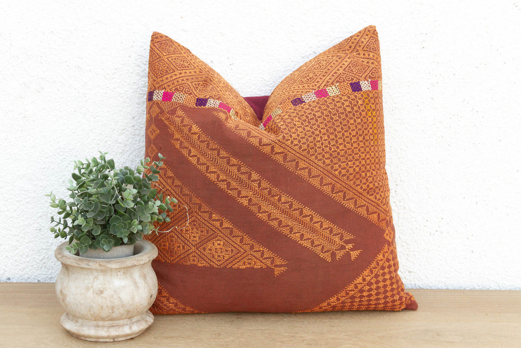 Patiala Starbust, Antique Phulkari Embroidered Pillow Cover (Trade)
