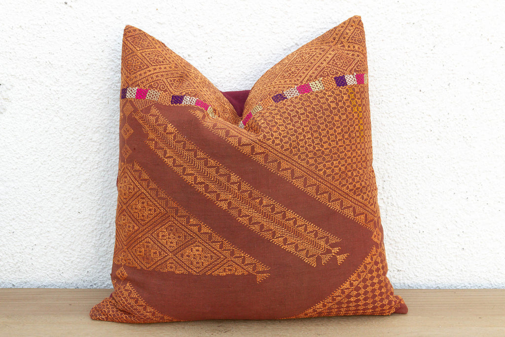 Patiala Starbust, Antique Phulkari Embroidered Pillow Cover (Trade)
