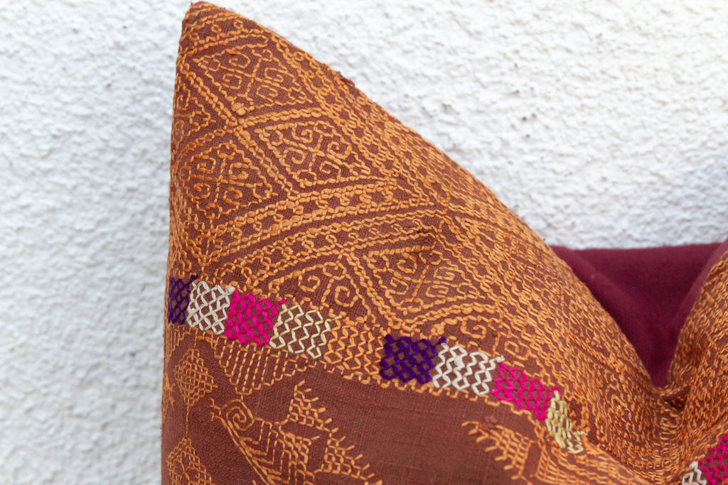 Patiala Starbust, Antique Phulkari Embroidered Pillow Cover (Trade)
