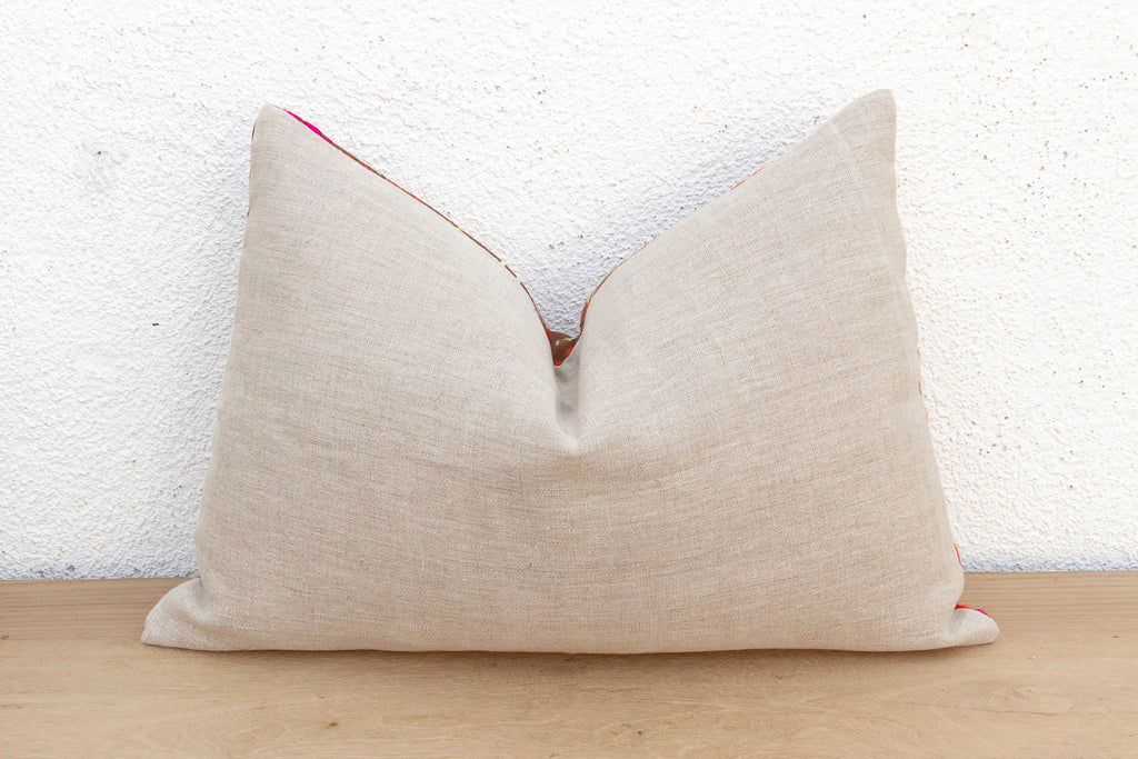 Sangrur Sunburst, Antique Phulkari Lumbar Pillow Cover