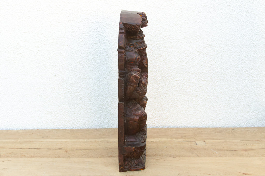Mid-Century Hancarved Wood Ganesha Wall Panel (Trade)
