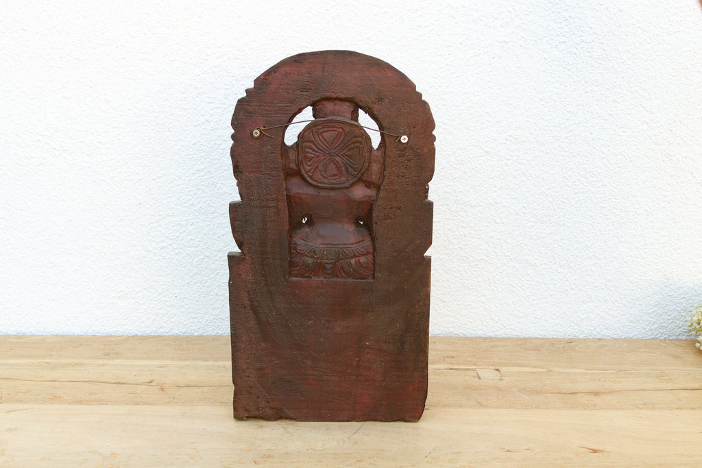 Mid-Century Hancarved Wood Ganesha Wall Panel (Trade)